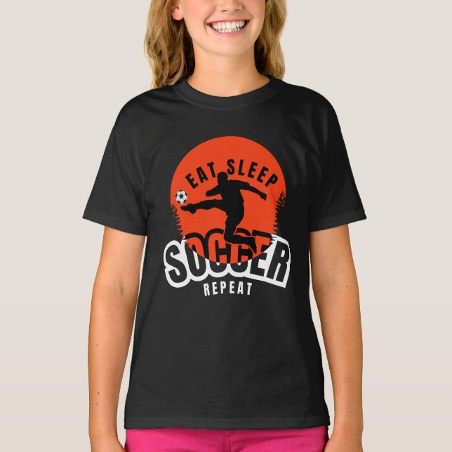 Camiseta comer dormir fútbol repetir  (Anverso)