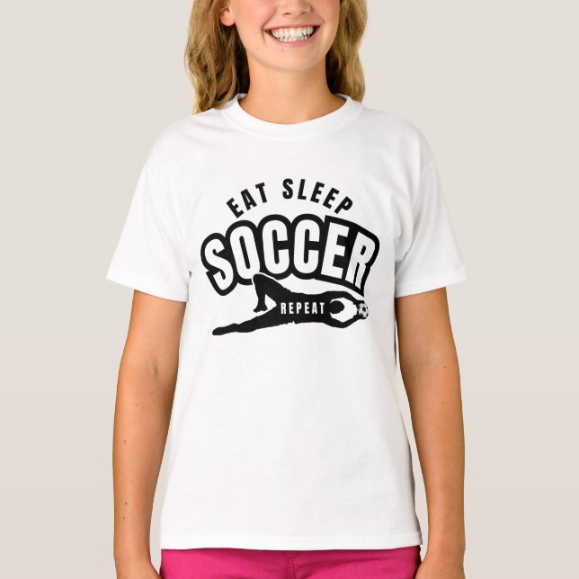 Camiseta comer dormir fútbol repetir  (Anverso)