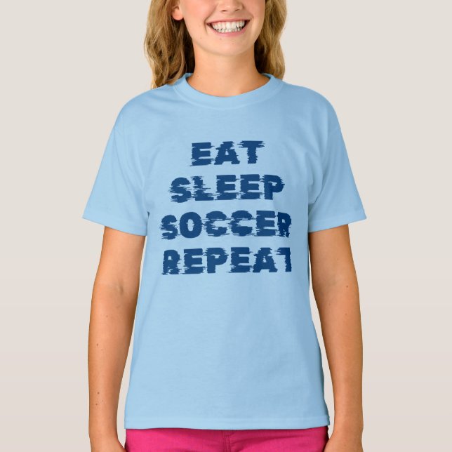 Camiseta comer dormir fútbol repetir  (Anverso)
