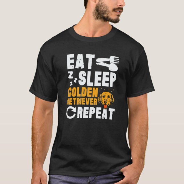 Camiseta Comer Dormir Golden Retriever (Anverso)