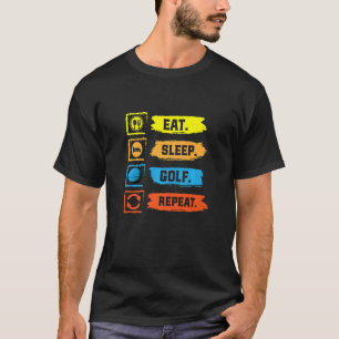 Camiseta Comer Dormir Golf Repetir Traje de Golf Ropa de Go