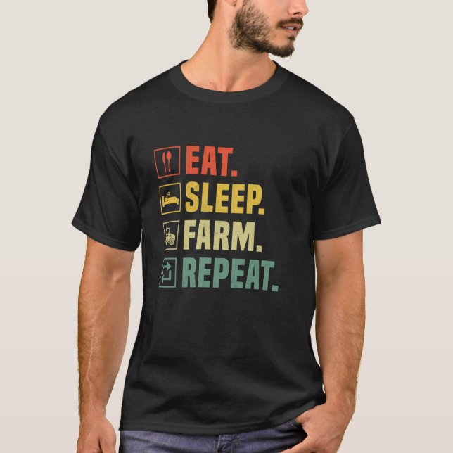 Camiseta Comer Dormir Granja Repetir (Anverso)