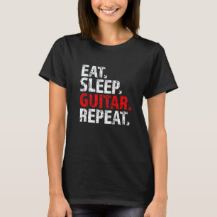 Camiseta Comer Dormir Guitarra Repetir Guitarrista Jugador 