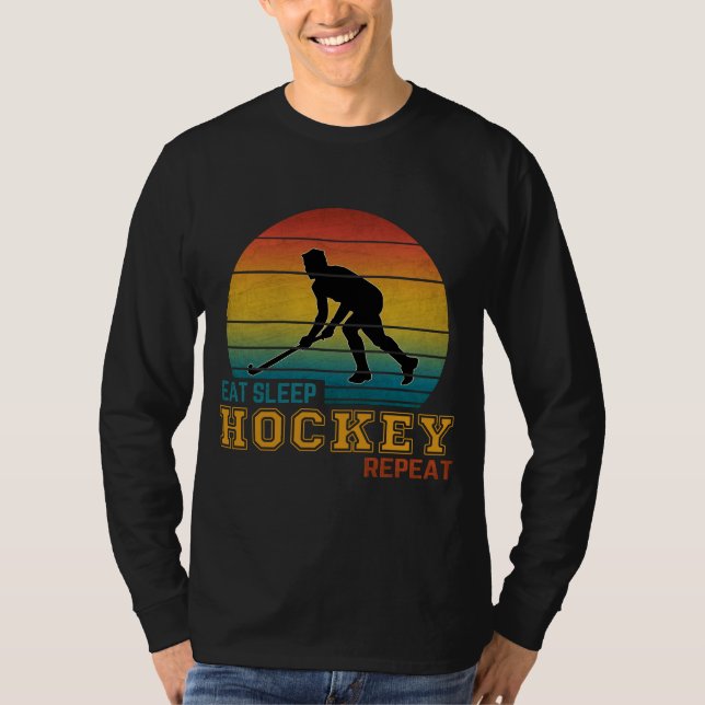 Camiseta Comer Dormir Hockey Repetir  (Anverso)