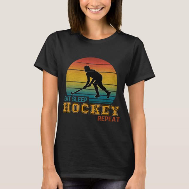 Camiseta Comer Dormir Hockey Repetir  (Anverso)