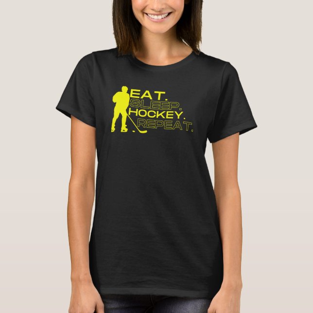 Camiseta Comer Dormir Hockey Repetir (Anverso)