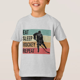 Camiseta Comer, dormir, hockey, repetir - niños