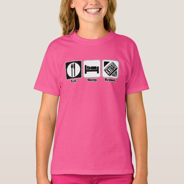 Camiseta comer dormir informar (Anverso)