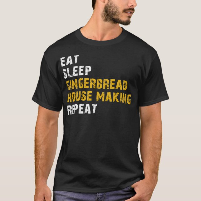 Camiseta comer dormir jengibre casa (Anverso)