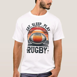 Camiseta comer, dormir, jugar rugby