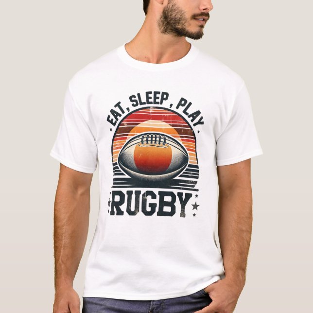 Camiseta comer, dormir, jugar rugby (Anverso)