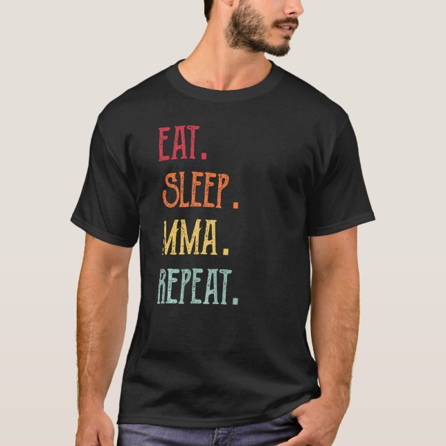 Camiseta Comer Dormir Mma Repetir (Anverso)