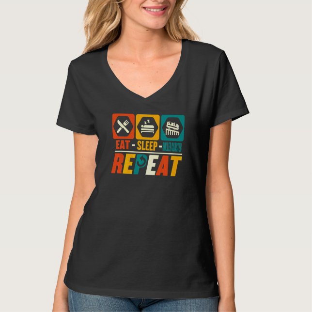 Camiseta Comer Dormir Montaña Rusa Repetir Parque de Divers (Anverso)