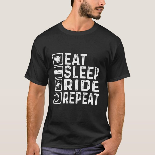 Camiseta Comer Dormir  Montar Caballos  Vestir Caballos (Anverso)