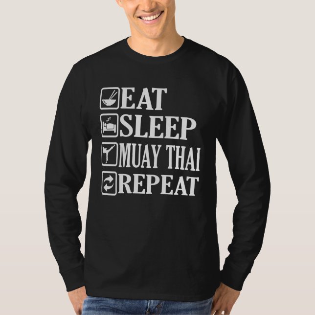 Camiseta Comer Dormir Muay Thai Repetir (Anverso)