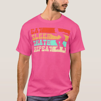 Camiseta Comer Dormir Patinaje Sobre Ruedas Repetir Patinaj
