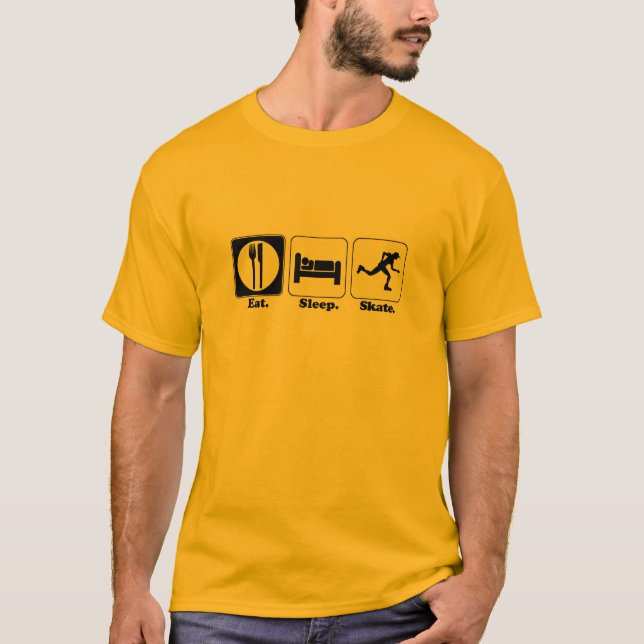 Camiseta comer dormir patinar (Anverso)