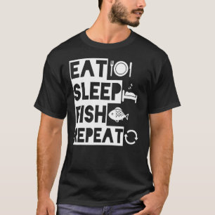 Camiseta Comer Dormir Pescado Repetir Pescador Veneno