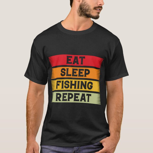 Camiseta Comer Dormir Pescar Repetir (Anverso)