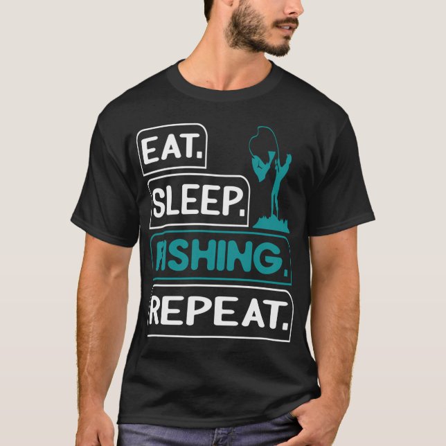 Camiseta Comer Dormir Pescar Repetir Amar Pescar (Anverso)
