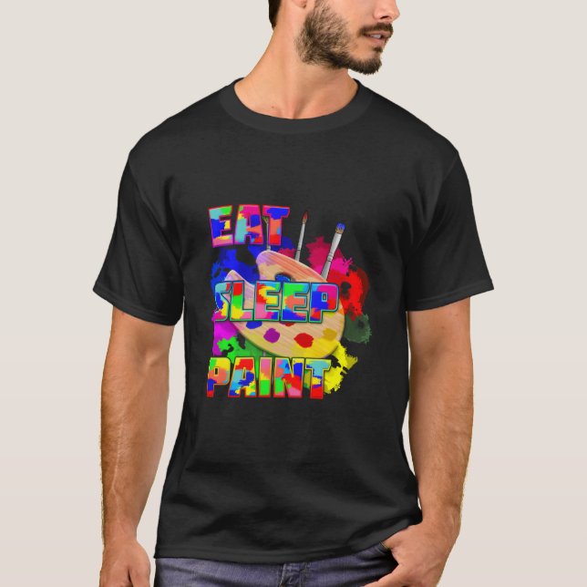Camiseta Comer Dormir Pintar Repetir (Anverso)