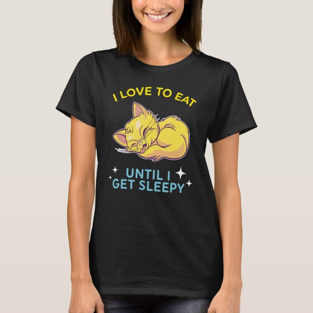 Camiseta comer dormir repetir adorable soñar Cat 2 (Anverso)
