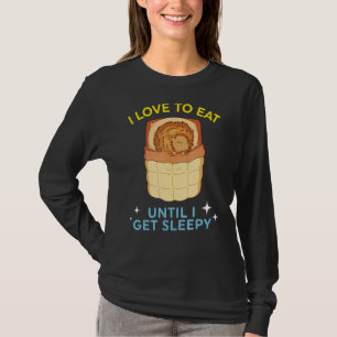 Camiseta comer dormir repetir sueño lindo soñar Hedgehog