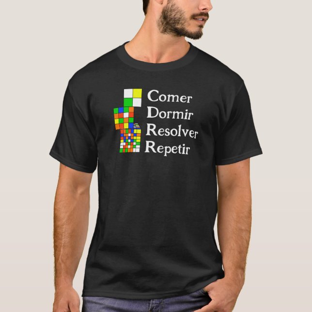 Camiseta Comer, Dormir, Resolver, Repetir el rompecabezas g (Anverso)