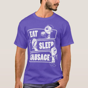 Camiseta Comer Dormir Salchicha Repetir Salchichas Amante d