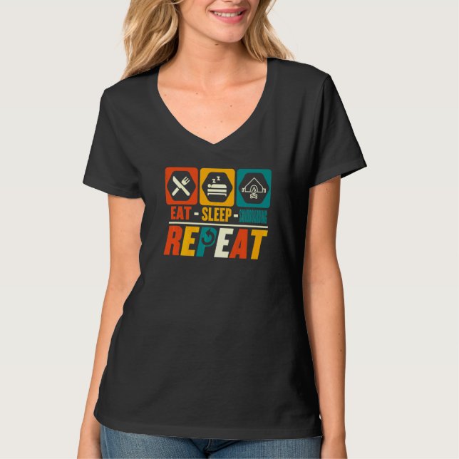 Camiseta Comer Dormir Sandboarding Repetir Sandboarder Sand (Anverso)