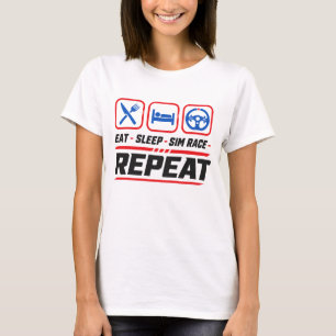 Camiseta Comer dormir sim carrera repetir para fans de sim 