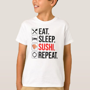 Camiseta Comer. Dormir. Sushi. Repetir