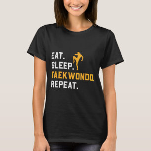 Camiseta Comer Dormir Taekwondo Repetir Entrenamiento de Ar