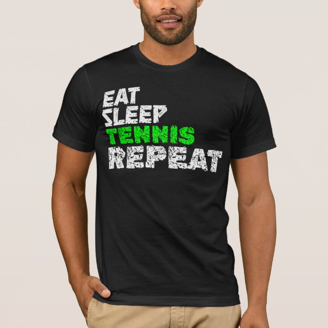 CAMISETA COMER DORMIR TENIS REPETIR (Anverso)