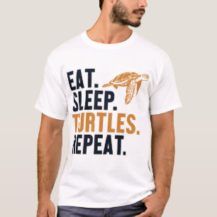 Camiseta Comer Dormir Tortugas Repetir Tortuga Pintada Aman