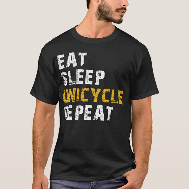 Camiseta comer dormir unicycle (Anverso)