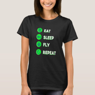 Camiseta Comer Dormir Volar Repetir Amar Volar Piloto O Vue