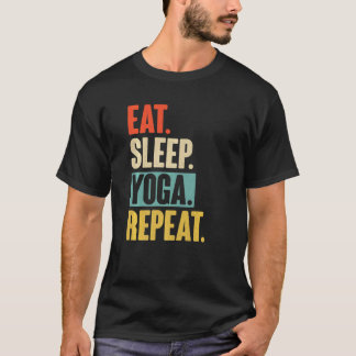 Camiseta Comer Dormir Yoga Repetir Yoga Retro Vintage