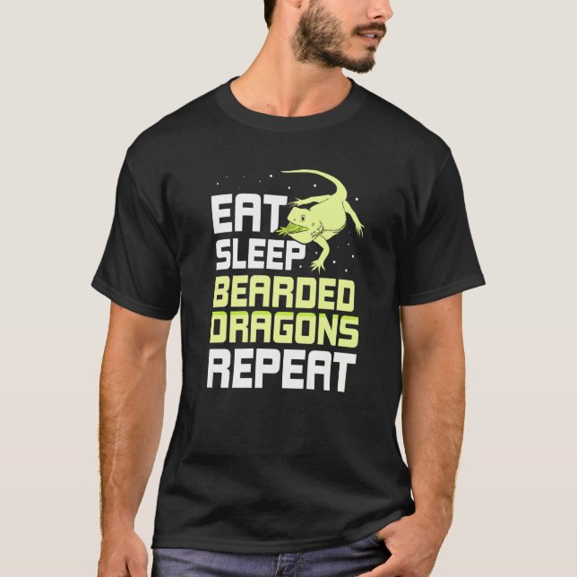 Camiseta Comer Dragones con barba de sueño Dragón de doble  (Anverso)