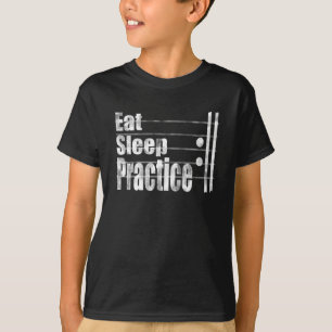 Camiseta Comer ejercicios de sueño repetir regalo de músi