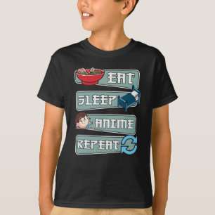 Camiseta Comer el animo de sueño repetir japonés Diseño d