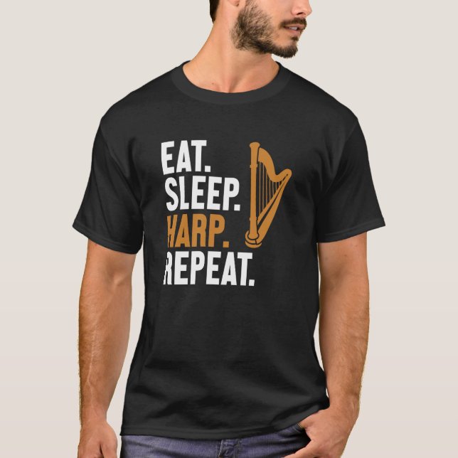 Camiseta Comer el arpa del sueño repetir el arpa Konghou Pe (Anverso)