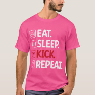 Camiseta Comer el botón de dormir Repetir Kung Fu