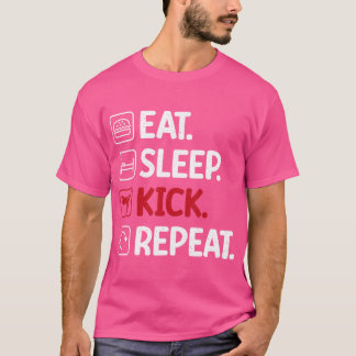 Camiseta Comer el botón de dormir Repetir Kung Fu