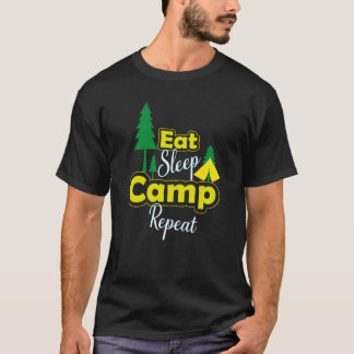 Camiseta Comer el campamento de dormir repetidamente divert