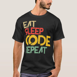 Camiseta Comer el código de sueño Gracioso de la informátic