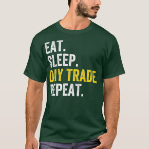 Camiseta Comer el día de sueño Comercio Repetición de accio