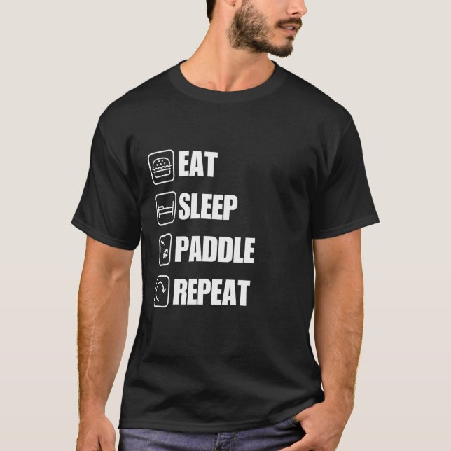 Camiseta Comer el dormilón repite el gracioso Kayak (Anverso)