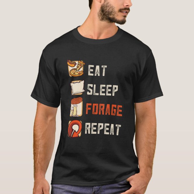 Camiseta Comer el forraje de sueño repetir la búsqueda de l (Anverso)
