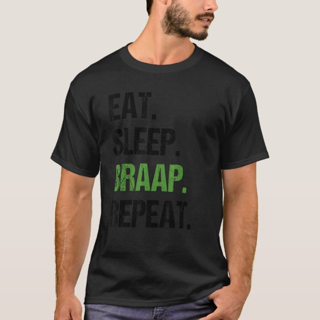Camiseta Comer el freno de sueño repetir moto de bicicleta  (Anverso)